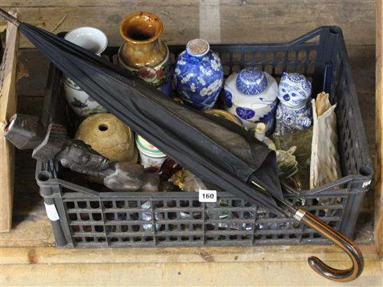 James Smith vintage umbrella, glassware, Oriental ware, ceramics etc.